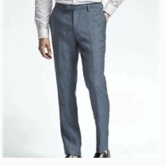 Banana Republic Pants Banana Republic Slim Fit Mens Blue Linen Slim
